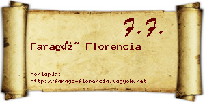 Faragó Florencia névjegykártya